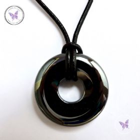 Hematite Pi Stone Donut Necklace